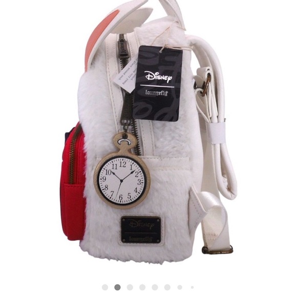White Rabbit Disney Loungefly Backpack - Picture 2 of 4